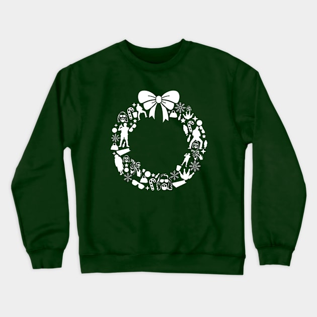 The Big Lebowski Christmas Wreath Pattern Crewneck Sweatshirt by Rebus28